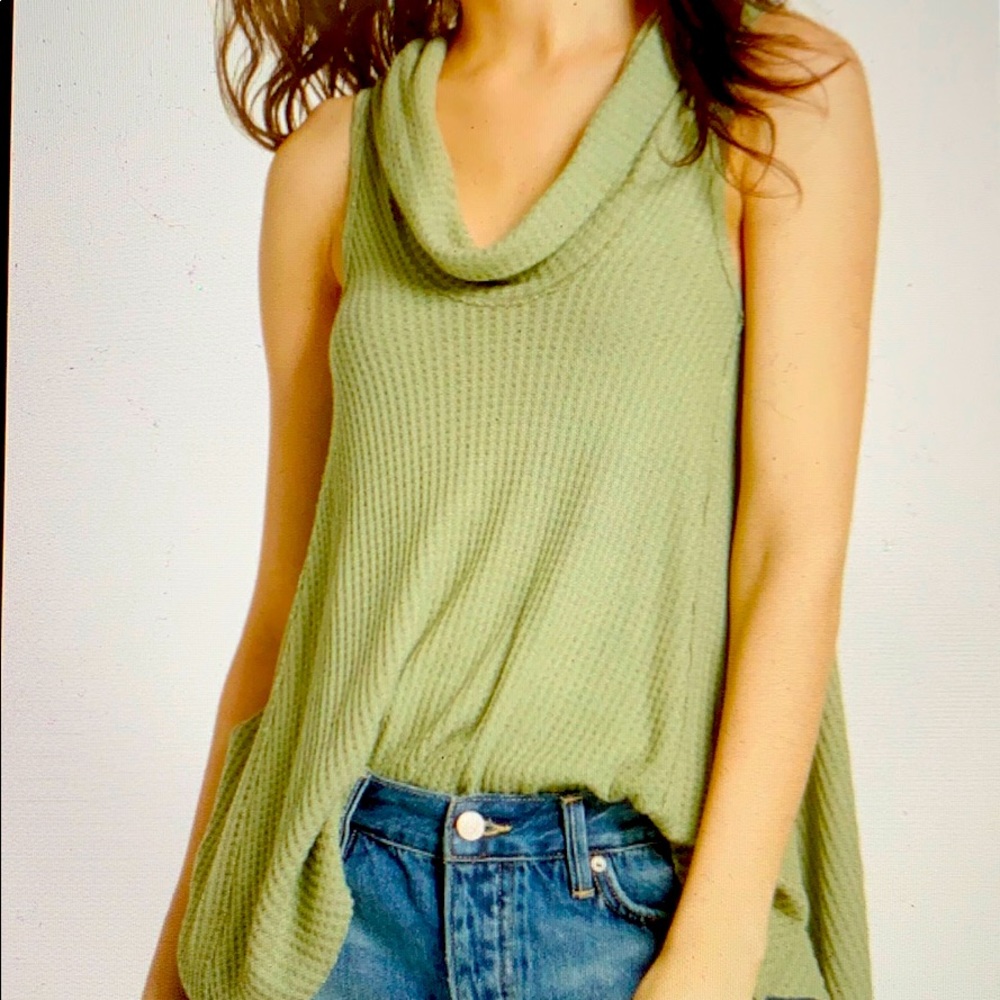 SET OF 2: Free People Tank Top (blue and green) XS